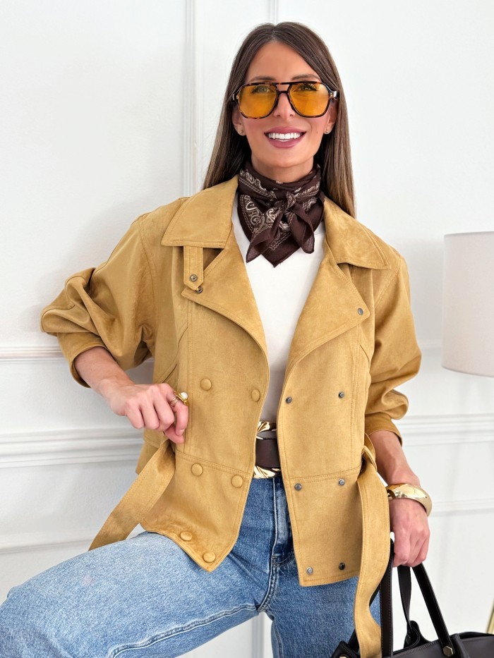 Chaqueta Ante Lazada Odina Camel