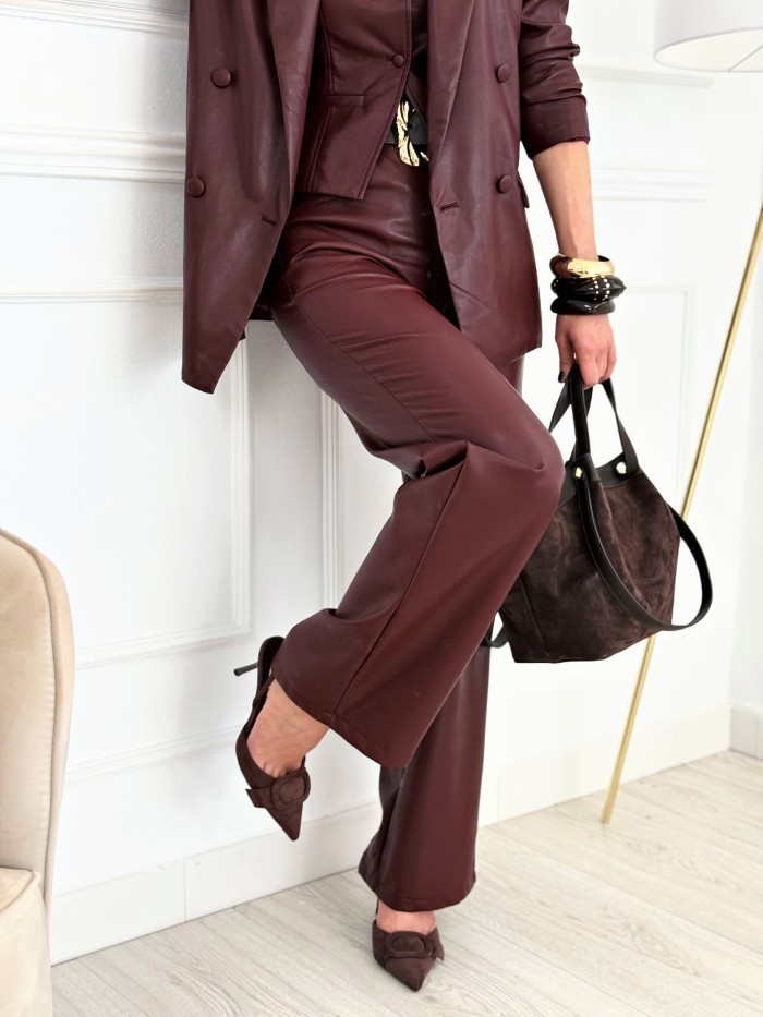 Pantalón Polipiel Seatle Burdeos