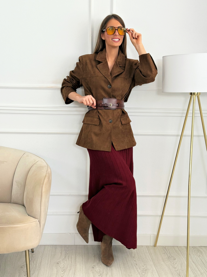 Falda Punto Génova Burdeos