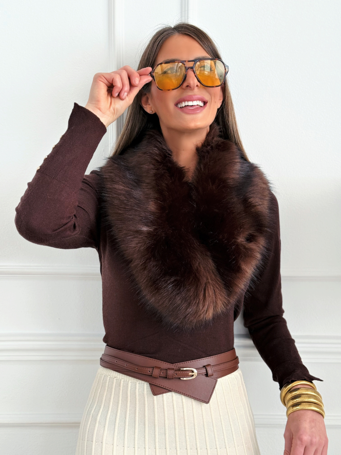 Fajín Telma Piel Marrón